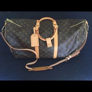 Louis Vuitton Monogram Keepall Bag with Strap, New